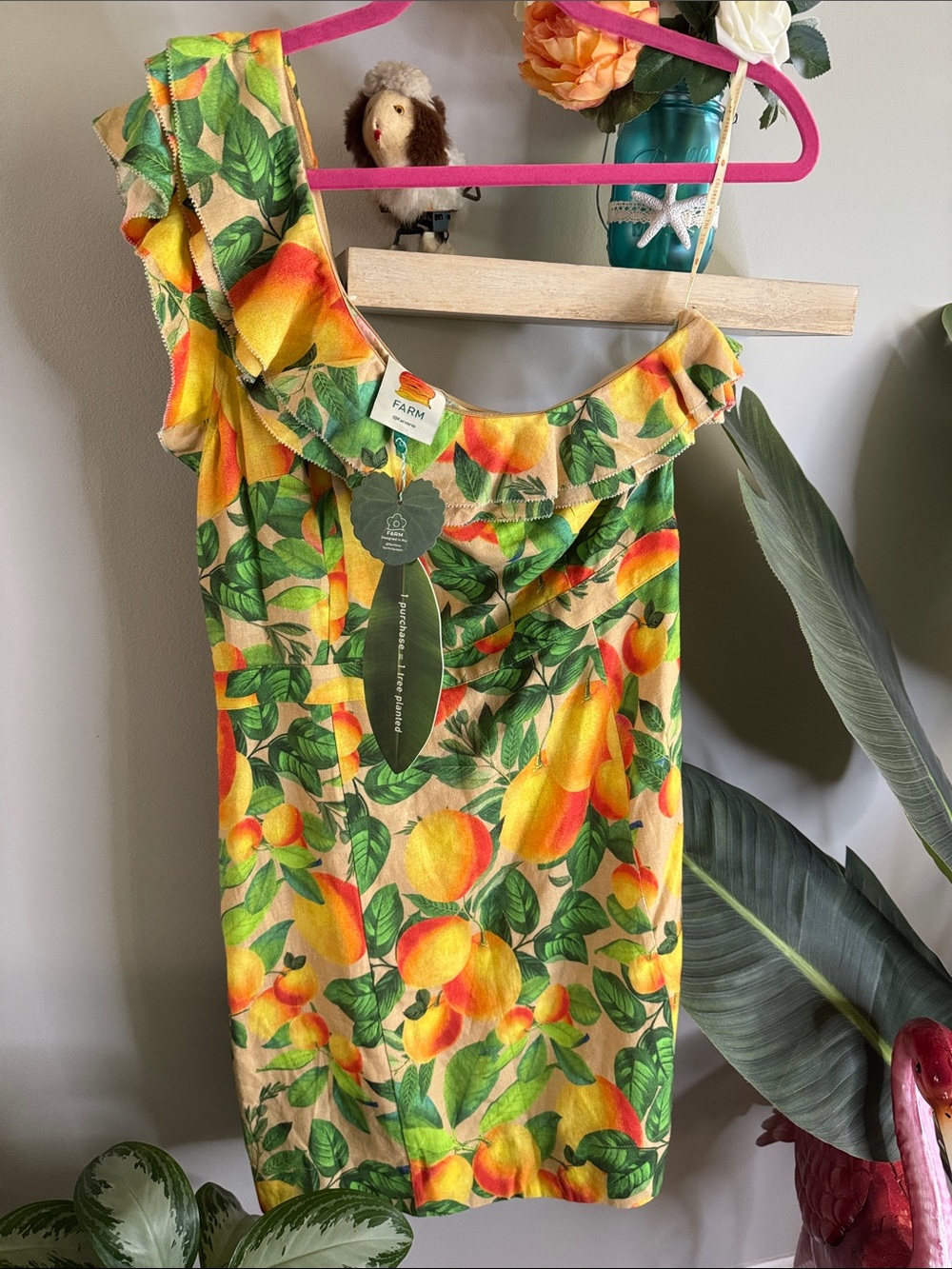 Farm Rio Orange Sands Dress NWT